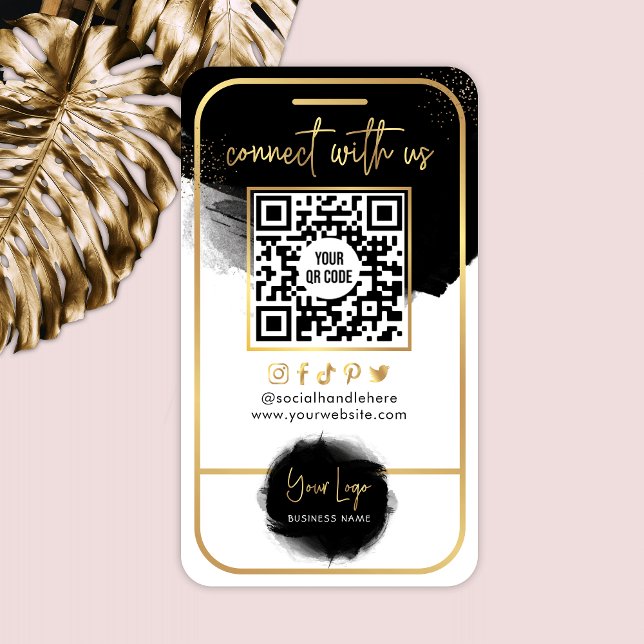 Carte De Visite Connectez-vous aux médias sociaux américains QR Co (Créateur téléchargé)