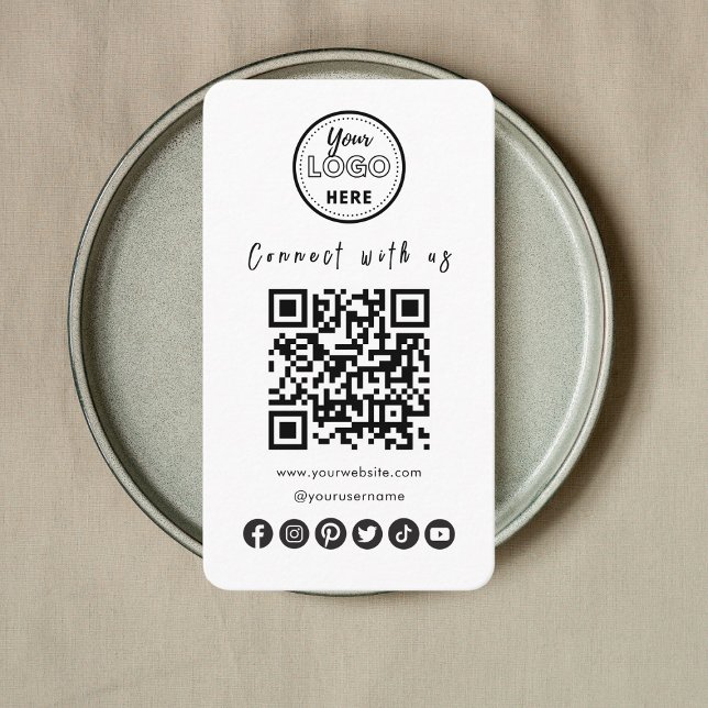 Carte De Visite Connectez-vous aux médias sociaux américains QR Co (Créateur téléchargé)
