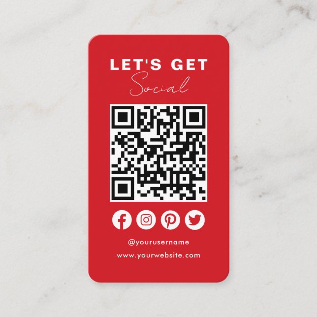 Carte De Visite Connectez-Vous Avec Les Médias Sociaux Américains  (Devant)