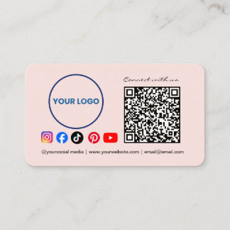 Carte De Visite Connectez-vous avec nous Code QR des médias sociau