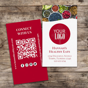 Carte De Visite Connectez-vous avec nous   Code QR Logo Photo mode
