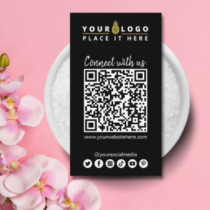 Carte De Visite Connectez-vous avec nous code QR Social Media Simp