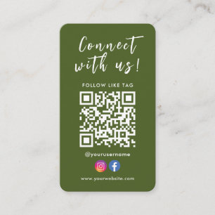 Carte De Visite Connectez-vous avec nous Facebook Instagram Qr Cod