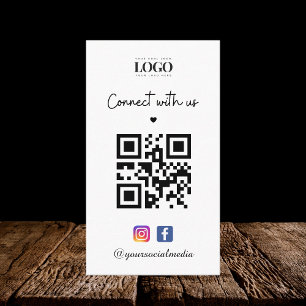 Carte De Visite Connectez-vous avec nous Heart Instagram Facebook 