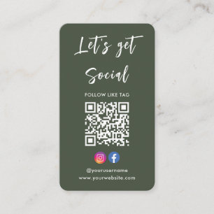 Carte De Visite Connectez-Vous Avec Nous Instagram Facebook Qr Cod