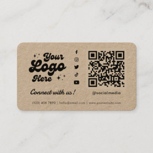 Carte De Visite Connectez-Vous Avec Nous Kraft Social Media QR Cod