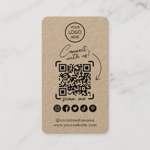 Carte De Visite Connectez-Vous Avec Nous Kraft Social Media QR Cod