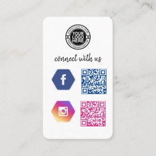 Carte De Visite Connectez-vous avec nous   Social Media QR Code