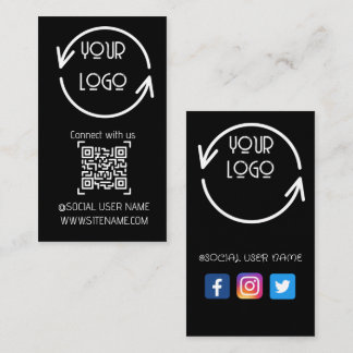 Carte De Visite Connectez-vous avec nous, Social Media QR Code Bla