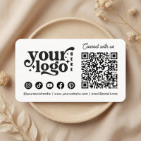 Connectez-vous avec nous Social Media QR Code Blan