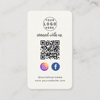 Carte De Visite Connectez-vous avec nous | Social Media QR Code Cr