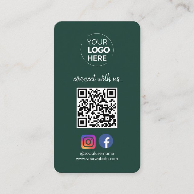 Carte De Visite Connectez-vous avec nous | Social Media QR Code Em (Devant)