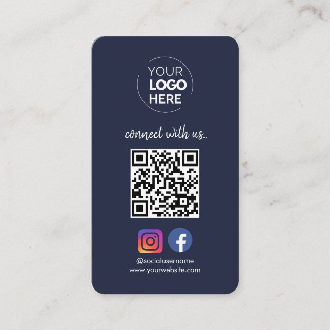 Carte De Visite Connectez-vous avec nous | Social Media QR Code Ma (Devant)