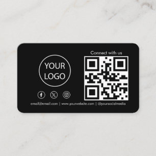 Carte De Visite Connectez-vous avec nous Social Media QR Code Mode