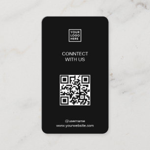 Carte De Visite Connectez-vous avec nous Social Media QR Code noir