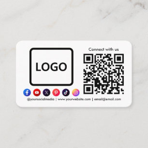 Carte De Visite Connectez-vous avec nous Social Media QR Code tend