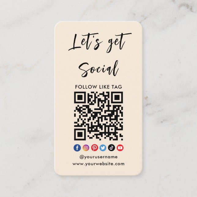 Carte De Visite Connectez-Vous Avec Us Qr Code Professional Branch (Devant)