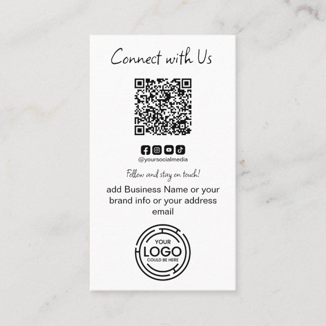 Carte De Visite Connexion simple avec nous Code Qr Entreprise (Devant)