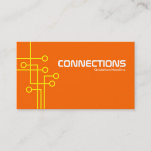 Carte De Visite Connexions - jaune et orange
