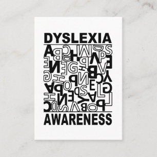 Carte De Visite Conscientisation de la dyslexie Enseignants Élèves
