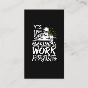 Carte De Visite Conseil amusant des électriciens Expert en élect