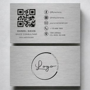 Carte De Visite Conseiller commercial Code QR métal