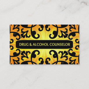 Carte De Visite Conseiller en drogue et alcool Sunshine Damask