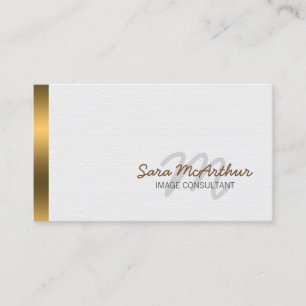 Carte De Visite Conseiller en Image Faux Monogramme en Or