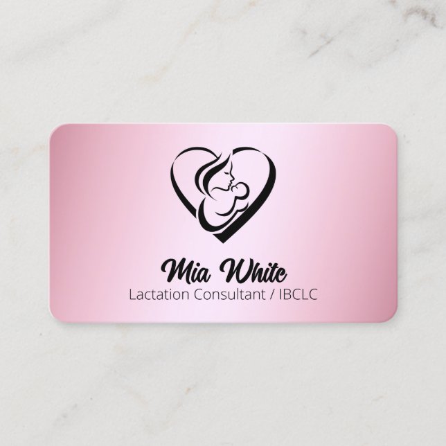 Carte De Visite Conseiller en lactation IBCLC Rose Gold (Devant)