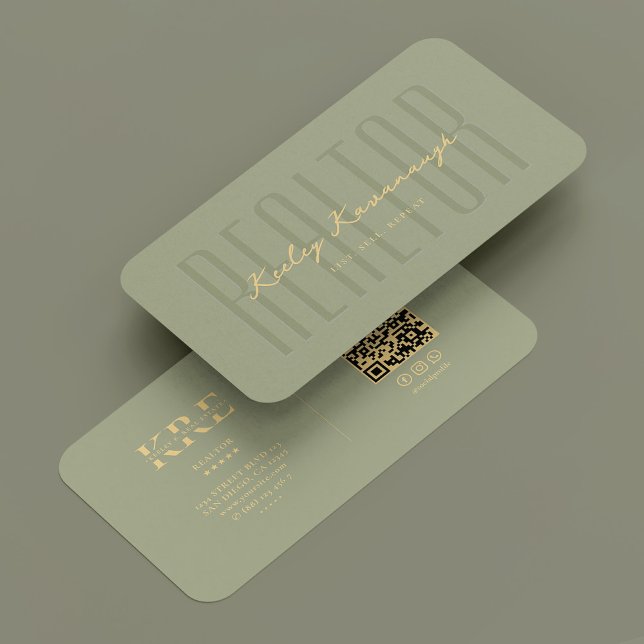 Carte De Visite Conseiller en prêts hypothécaires immobiliers Sage (Realtor Mortgage Advisor Modern Sage Business Card
)