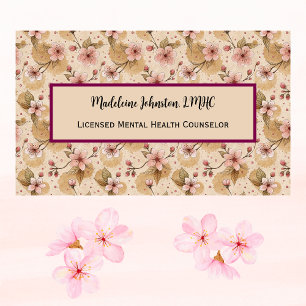 Carte De Visite Conseiller en santé mentale Cherry Blossom Sakura 
