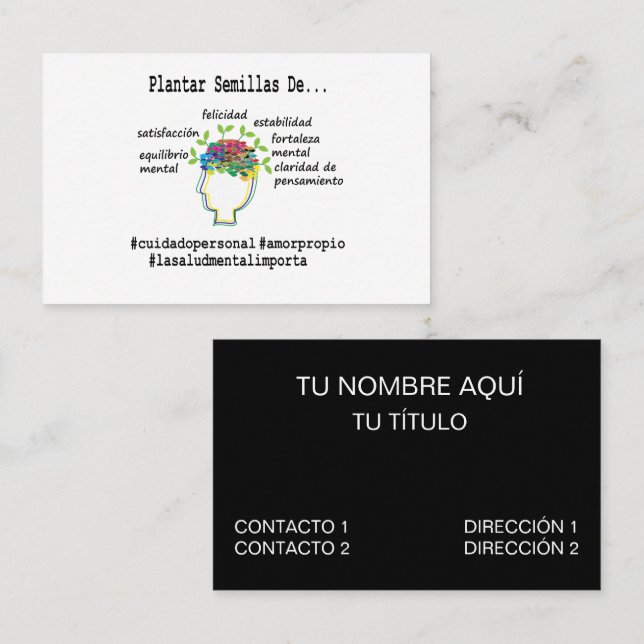 Carte De Visite Conseiller en santé mentale espagnol (Devant / Derrière)