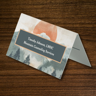 Carte De Visite Conseiller en santé mentale Montagne ensoleillée p