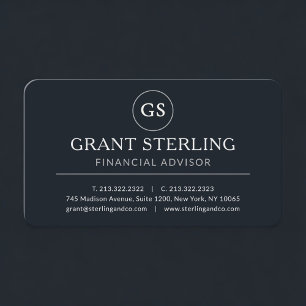 Carte De Visite Conseiller financier Black Professionnel