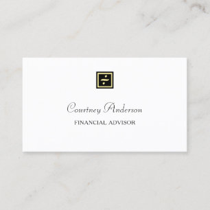Carte De Visite Conseiller financier d'or de logo noir élégant de