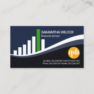 Carte De Visite Conseiller financier du graphique Wave de l'index 