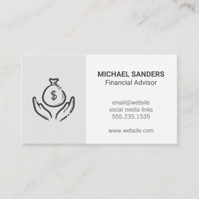 Carte De Visite Conseiller financier | Investissements | Mains de  (Devant)
