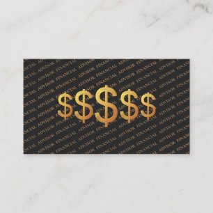 Carte De Visite Conseiller financier Symbole du dollar Gestion fin