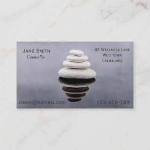 Carte De Visite Conseiller indépendant Thérapeute Zen pierres