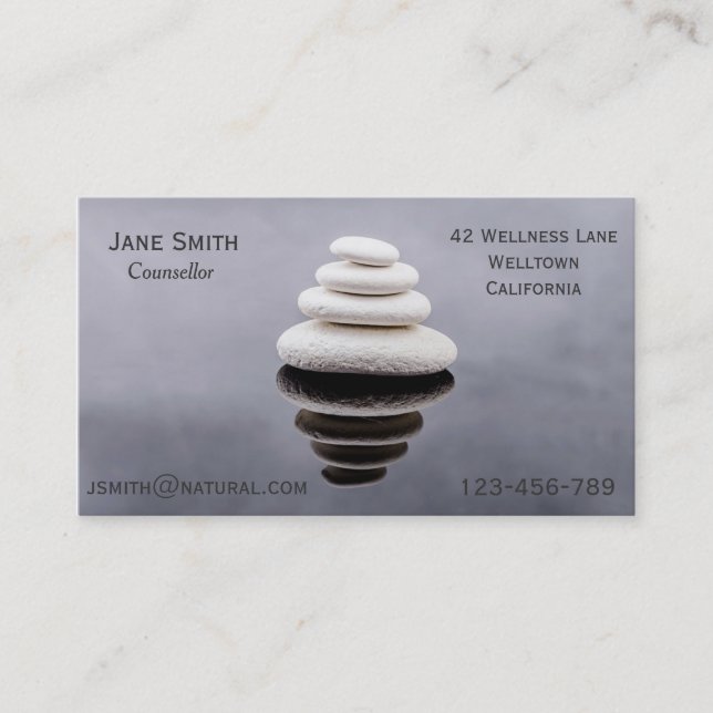 Carte De Visite Conseiller indépendant Thérapeute Zen pierres (Devant)