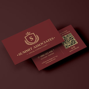 Carte De Visite Conseiller juridique avocat élégant Couronne Bourg