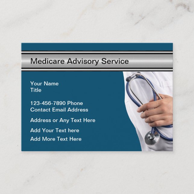 Carte De Visite Conseiller Médicale en soins de santé Medicare (Devant)