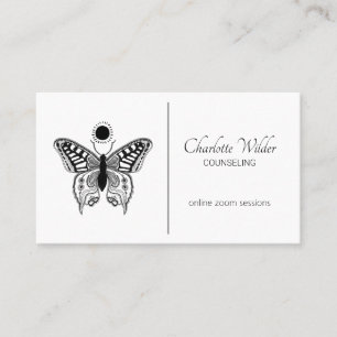 Carte De Visite Conseiller Papillon Noir Et Blanc
