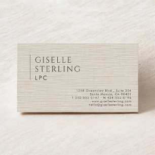 Carte De Visite Conseiller professionnel agréé LPC Lin naturel