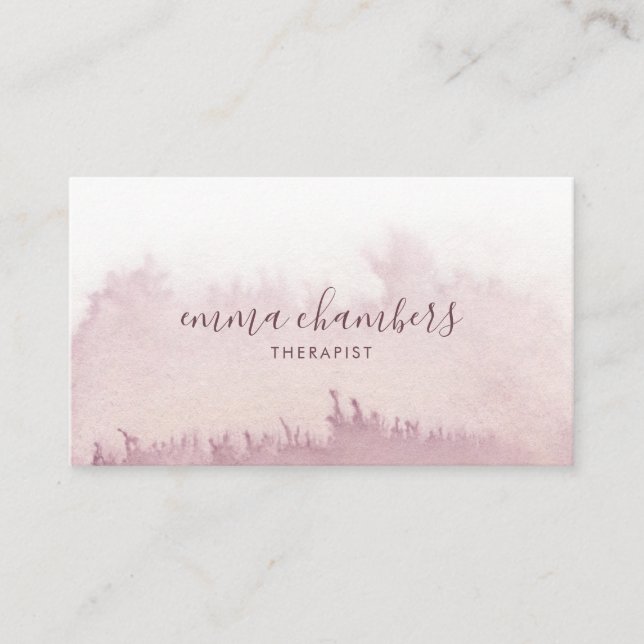 Carte De Visite Conseillère Abstraite en aquarelle Rose Dusky (Devant)