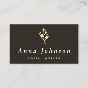 Carte De Visite Conseillère en travail social Thérapeute Mains Arb