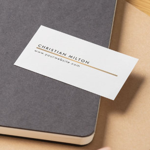 Carte De Visite Conseillère minimaliste Elégante White Faux Gold L