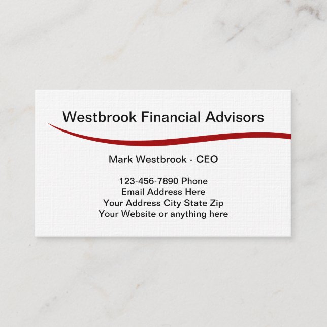 Carte De Visite Conseillers financiers professionnels (Devant)