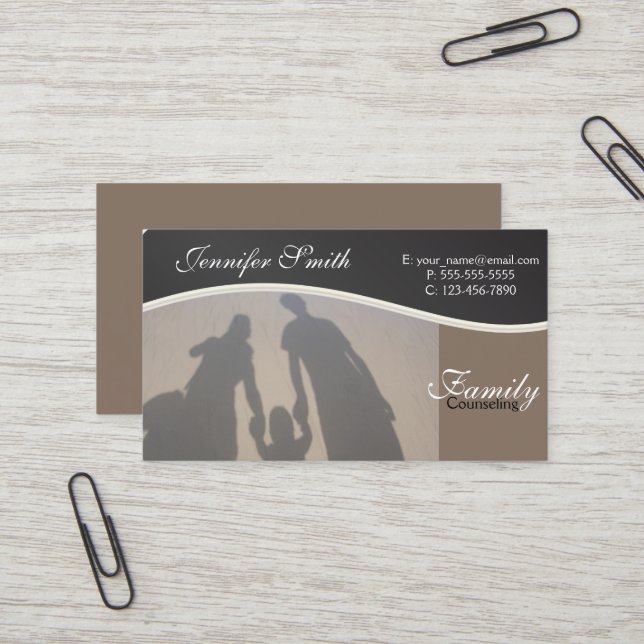 Carte De Visite Conseils aux familles| Conseillers professionnels (Devant/Arrière en situation)
