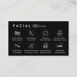 Carte De Visite Conseils de post-traitement du visage noir